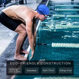 Adulto natação boné à prova dwaterproof água silicone nadar caps cabelo longo unisex mergulho piscina chapéu com capa de ouvido proteger para mulheres h5a94 - Image 4