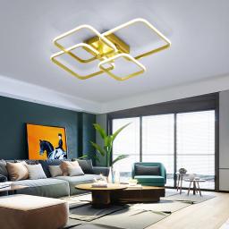 NEO Gleam-Luminária Moderna de Teto LED, Luminárias Doméstica, Sala de Estar, Quarto de Estudo, Cor Dourada, 90-260V - Image 5