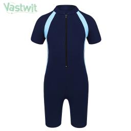 Crianças meninos meninas wetsuit crianças ternos de mergulho roupas de banho meninas um pedaço manga curta surf maiôs menina maiô - Image 1