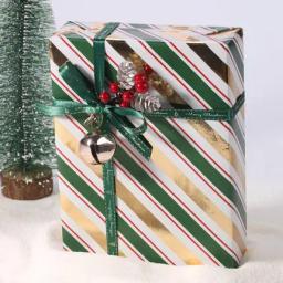 Novo 6 pçs 50x76cm papel de embrulho de presente de natal rolo para o ano novo presente de natal envoltório de papel artesanato decoração de fita de presente - Image 4