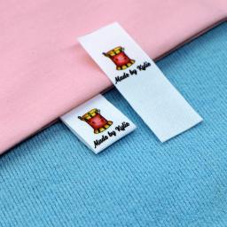 Etiquetas de costura/etiquetas de marca personalizadas, etiquetas de roupas, máquina de costura, tecido 100% algodão, texto personalizado (fr064) - Image 1