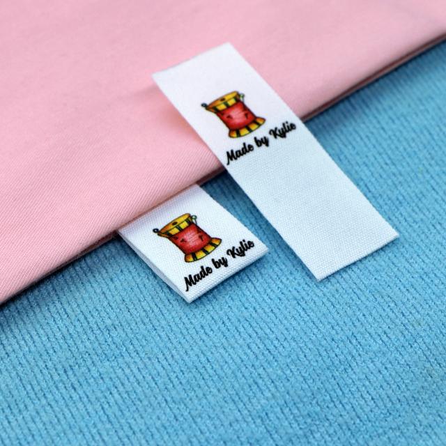 Etiquetas Personalizadas de Costura em Algodão 100% para Roupas com Texto Personalizado (FR064)