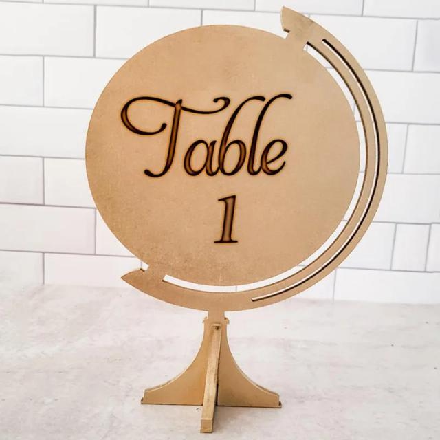Números de Mesa Personalizados para Casamentos Rústicos com Tema de Viagem, Elegância e Suporte Incluído