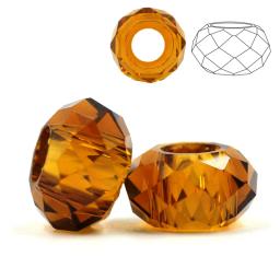 Contas de cristal com furo grande 8x14mm, contas espaçadoras redondas com vidro facetado para pulseiras de enfeite, faça você mesmo atacado a granel - Image 3
