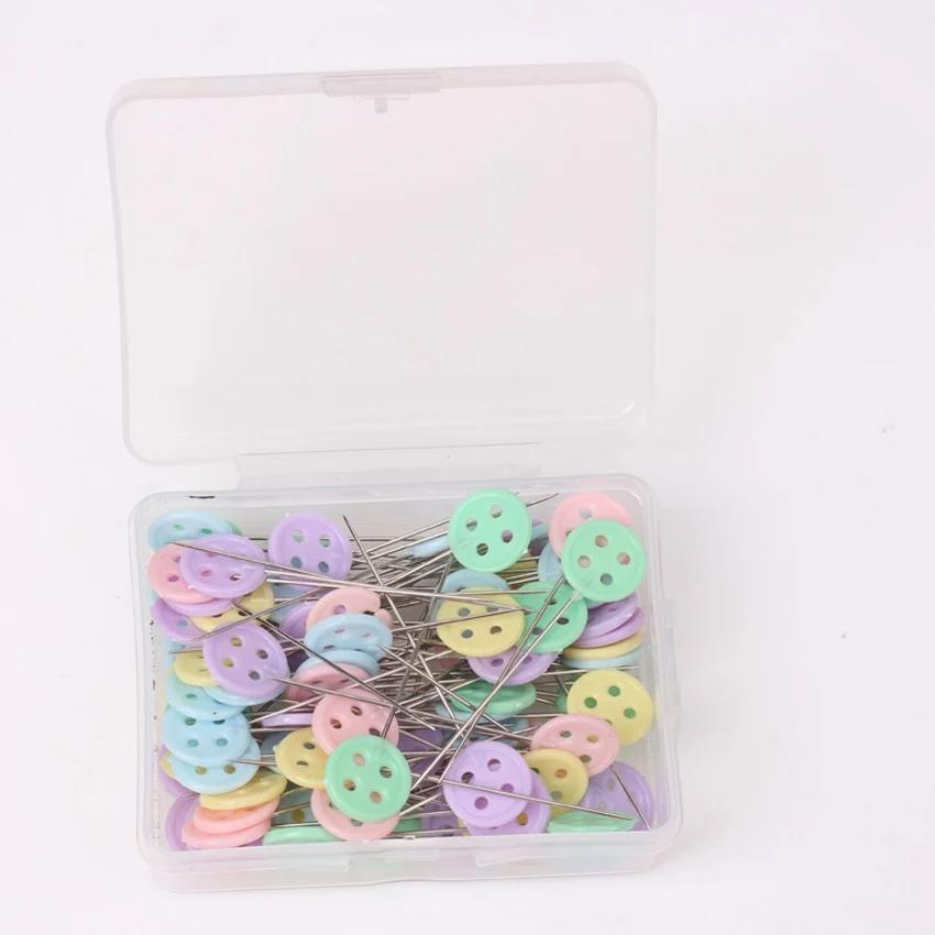 Alfinetes de arte e costura de cores mistas, pinos com flor, ferramenta de costura, agulha para artes e escolher o ouriço, almofada + shirtpin com 100 peças - Image 1