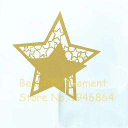 Cartão de nome do convidado, 50 peças, forma de estrela, festa de casamento, copo de vinho, cartões de lugares, lembranças, decoração de casamento, festa, noivado, festival - Image 1