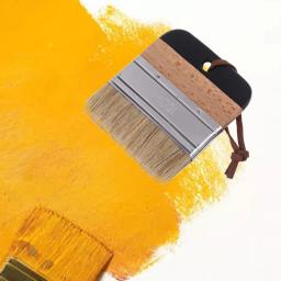Pincel de cera de pintura, giz largo e plano, ergonômico, cabo de madeira, cerdas naturais, móveis, ferramenta de pintura, cera - Image 6