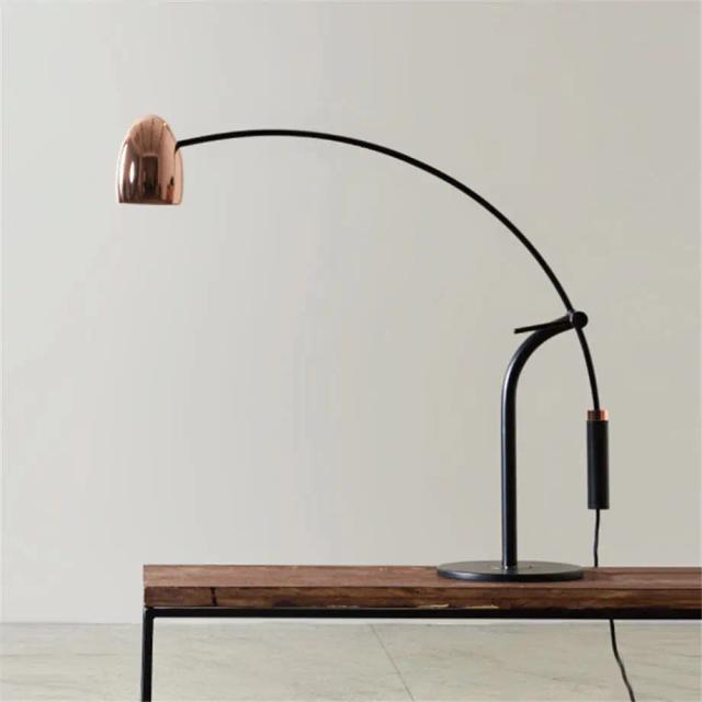 Luminária de Mesa Ajustável com Design Nórdico em Ouro Rosa e Base de Mármore para Escritório e Estudo