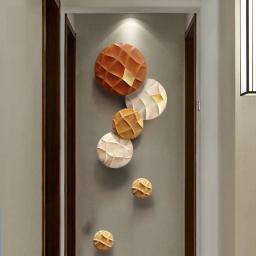 Adesivo de parede redondo de madeira, decoração de artesanato para pendurar na parede, sala de estar, sala de tv, sala de parede, enfeite de arte de decoração - Image 2