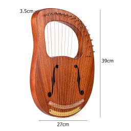 Ammoon-Madeira Lira Harpa com Carry Bag, Instrumento de Madeira Sólida Cordas, Tuning Wrench, Music Book, 16 Cordas, WH-16 - Image 4