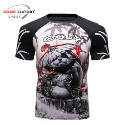 Camisa de compressão manga curta masculina, MMA, BBJ, Rashguard, Muay Thai, Macaco, GI, Kickboxing, Sport, Respirável, Boxe - Image 4