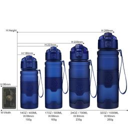 ZORRI Garrafa De Água Azul Escuro Esportes, Bpa Livre, Agitador De Proteína Reutilizável, Caminhadas, Ciclismo, Ginásio, Melhor - Image 2