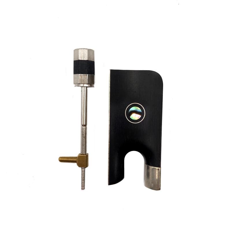Novo 4/4 fibra de carbono cello arco ébano/orgânica pedra preciosa sapo + cobre/prata parafuso para peças cello acessórios instrumentos cordas - Image 1