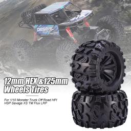 4 pçs 12mm hub 1/10 roda de pneu 120mm 125mm 130mm monster truck pneus rodas buggy rc carro rastreador traxxas scx10 buggy - Image 3
