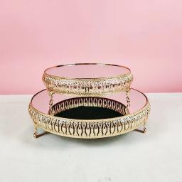 Decoração De Suporte De Bolo De Casamento De Metal, Bandeja De Espelho, Carrinho De Cupcake, Decoração De Festa - Image 1