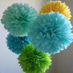 2 pçs 4/6/8/10/12 polegada papel flor decoração tecido pompons festa de casamento papel flor conjunto bola do chuveiro do bebê flor bola - Image 3