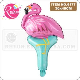 Balões da folha dos desenhos animados handheld flamingo festa de aniversário decorações fornecedores clapper vara brinquedos animais ballon brinquedo machado inflável - Image 3