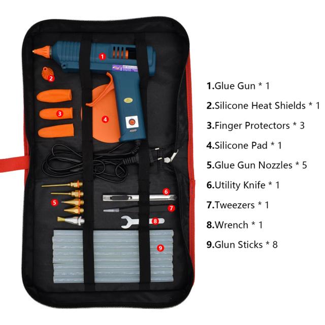 Kit de Ferramentas para Pistola de Cola Quente 150W com Controle de Temperatura e Bico de Cobre - Ideal para DIY com Bastões de Cola de 11mm