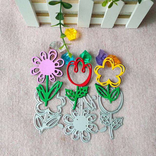 Conjunto de Estênceis de Flores em Metal para Scrapbooking e Artesanato com Corte a Laser