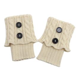Aquecedor de perna de button com botão curto, gade bota de malha, meia cuffs, 1 par - Image 4