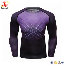 Personalizável Homem MMA Rashguard com Seu Logotipo, Camiseta Brasileira Kickboxing, Sublimação Camisa Longa De Compressão, Jiu Jitsu - Image 3