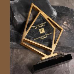 Personalizado Personalizado Metal Geométrico Forma Base De Cristal Troféu, Galvanoplastia Prêmio De Ouro, Lembrança Do Evento, Decoração De Casa - Image 5