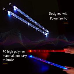 LED Light Up Baquetas para Jazz Drum, Drum Sticks Set, 15 Gradiente Luzes Coloridas, Carregamento USB, Interruptor ON e OFF - Image 4