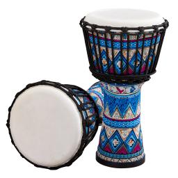 Tambor de mão africano com padrões artísticos coloridos, resina ABS para crianças, instrumento de percussão, corpo tambor africano, 8 in, 4 in - Image 3
