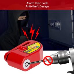 Cadeado com alarme para bicicleta ou motocicleta, travão de disco, barulho de 110db, segurança, à prova d'água, trava + corda de lembrete - Image 3