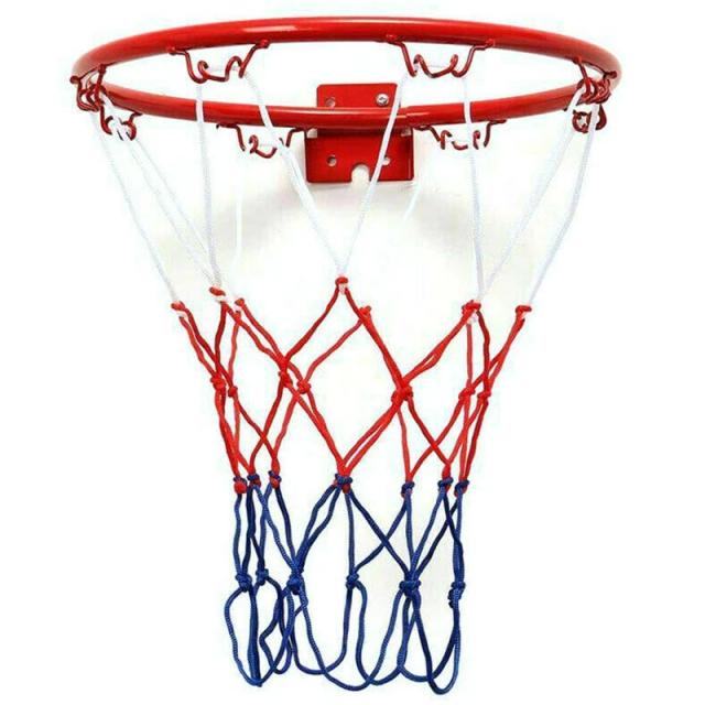 Cesta de Basquete Suspensa de 32cm para Parede com Aro de Metal e Parafusos – Ideal para Praticar Esportes em Ambientes Internos e ao Ar Livre