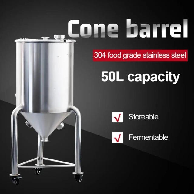 Barril de Fermentação em Aço Inoxidável de 50L para Cerveja, Uísque e Rum com Tanque de Armazenamento Selado