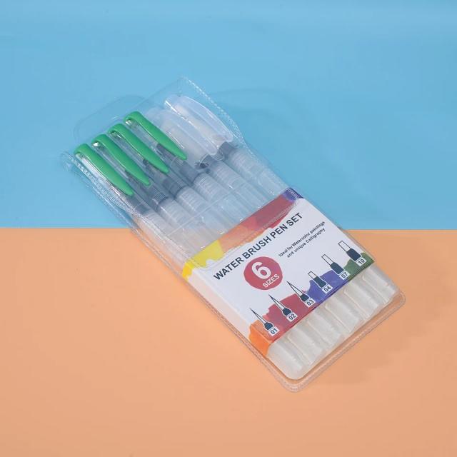 Conjunto de Pincéis de Aquarela Flydom com 6 Peças - Fios de Nylon para Caligrafia, Pintura e Desenho Artístico