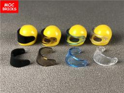 4 pçs/lote MOC Tijolos 30006 30124 88415 2446 2447 Capacete Da Motocicleta Viseira Figura de Ação usar blocos de construção brinquedo crianças presente - Image 3