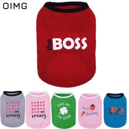 OIMG Engraçado Pet Dog Roupas, Mini Chefe Camisas, Eu Amo A Mamãe Colete, Bulldog Pomeranian, Camiseta de Cachorro para Spitz, Verão - Image 1