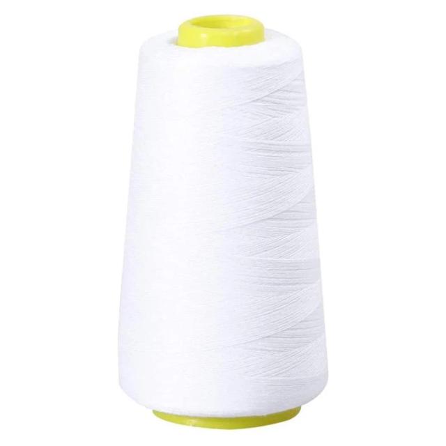 Carretel de Linha de Costura Preto e Branco com 3000 Jardas e 40/2 para Máquina de Costura e Bordado