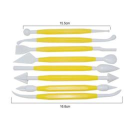 Cortador de massa para cobertura de bolo, 8 espaços, 16 padrões, flor, açúcar, ferramentas para modelagem, argila, fondant, ferramenta de decoração de bolo - Image 2