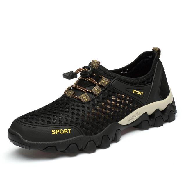 Tênis Masculino de Caminhada Respirável e Antiderrapante para Trekking e Atividades ao Ar Livre - Secagem Rápida em Caqui para o Verão