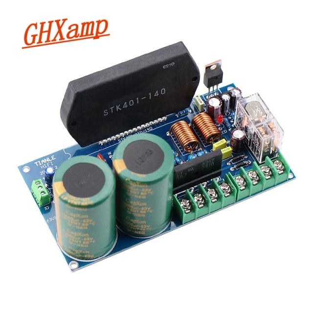 Amplificador de potência de música GHXAMP-STK401-140: 120W + 120W com proteção de alto-falante UPC1237 e filme grosso para desempenho superior