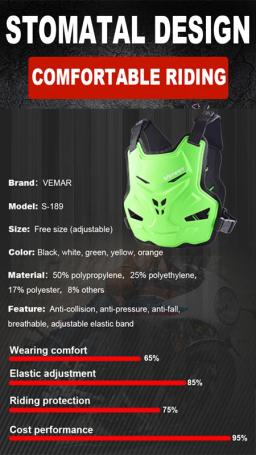 VEMAR-Colete de Armadura para Homens e Mulheres, Protetor de Peito, Guarda-corpo, Equipamento de Proteção, Motocross, Moto - Image 6