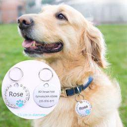 Etiqueta de identificação personalizada do cão do gato do animal de estimação da gravura livre etiquetas de nome personalizadas do gato do animal de estimação - Image 1