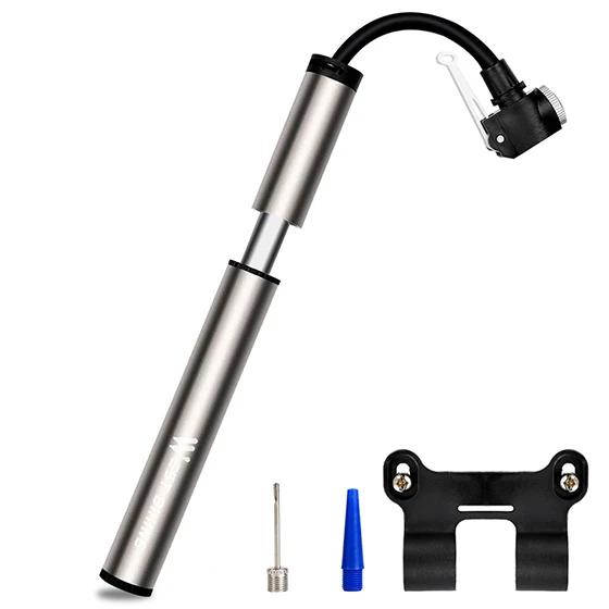 Bomba de Ar Mini para Bicicleta West Bike - Inflador de Pneus em Alumínio com Válvula AV/FV, Ideal para MTB e Ciclismo, Pressão de até 120 PSI e Uso em Bolas