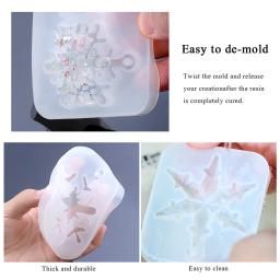 Molde de resina epóxi de floco de neve, ferramentas de fundição de silicone, molde de floco de neve artesanal, ferramentas de fabricação de jóias, artesanato diy, moldes de resina epóxi - Image 4