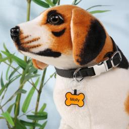 Colar lateral duplo personalizado para animais de estimação, Dog and Cat ID Tag, nome e número personalizados, Anti-Lost, Silicone Keychain Acessórios - Image 4