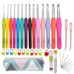 14 pçs kit de costura de alumínio agulhas de crochê ganchos tricô ponto ofício fio limpo para viajantes frequentes costura artesanato ferramentas - Image 1