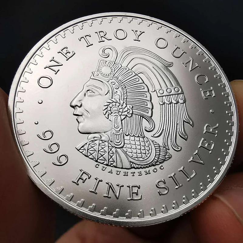 Maya .999 Moeda Comemorativa Prata Fina México Calendário Profecia Medalhas Pirâmide Asteca Civilização Maia Religião Cultura Presentes - Image 1