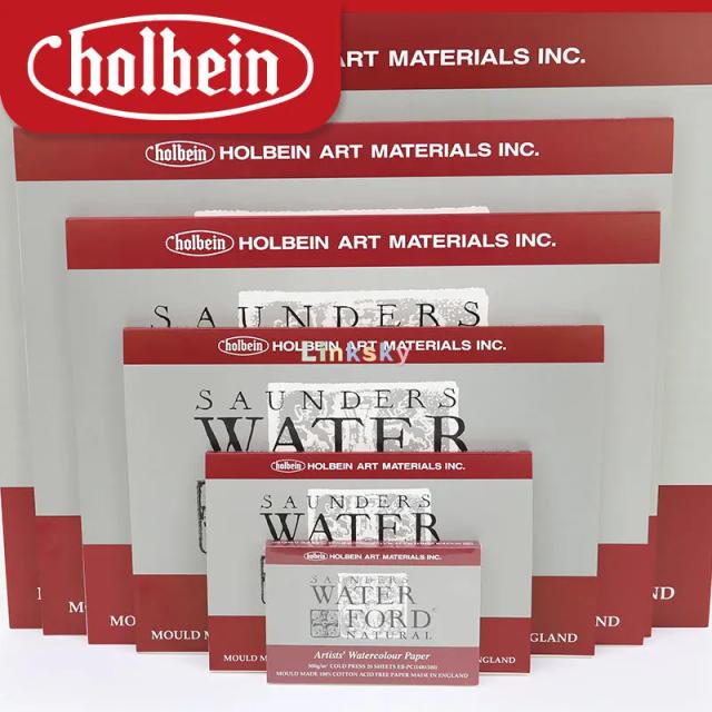 Papel Aquarela Holbein Waterford Prensado a Frio 300g - 12 Folhas com Textura Suave e Fina, Importado da Inglaterra para Suprimentos de Arte