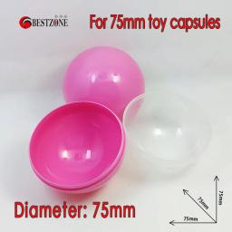 50 pçs/lote diâmetro 75mm 3'polegadas cápsulas plásticas vazias coloridas bolas de brinquedo para máquina de venda automática ou presente das crianças forte e bonito - Image 6
