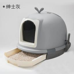 Caixa de areia para gatos, tipo grande e fechado, totalmente fechado, não espalha a suprimentos de limpeza para animais de estimação - Image 2