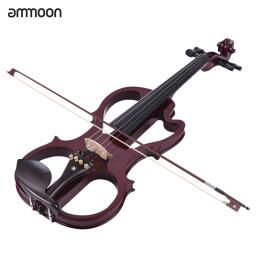 Ammoon série de tamanho completo 4/4 violino silencioso violino elétrico com arco caso difícil sintonizador fones cabo áudio corda extra - Image 1