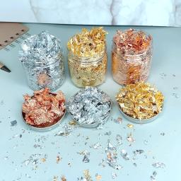 3 gramas de papel da folha de alumínio diy brilhante folha de ouro luxo resina arte decoração artesanato dourado decoração beleza prego comida decorat - Image 4